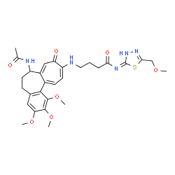 ChemSpider 2D Image | 4-[(7-Acetamido-1,2,3-trimethoxy-9-oxo-5,6,7,9-tetrahydrobenzo[a]heptalen-10-yl)amino]-N-[(2E)-5-(methoxymethyl)-1,3,4-thiadiazol-2(3H)-ylidene]butanamide | C29H35N5O7S
