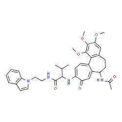 ChemSpider 2D Image | N~2~-(7-Acetamido-1,2,3-trimethoxy-9-oxo-5,6,7,9-tetrahydrobenzo[a]heptalen-10-yl)-N-[2-(1H-indol-1-yl)ethyl]valinamide | C36H42N4O6