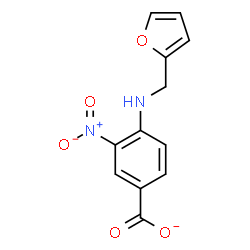 ChemSpider 2D Image | 4-[(2-Furylmethyl)amino]-3-nitrobenzoate | C12H9N2O5