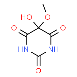 ChemSpider 2D Image | 5-Hydroxy-5-methoxy-2,4,6(1H,3H,5H)-pyrimidinetrione | C5H6N2O5