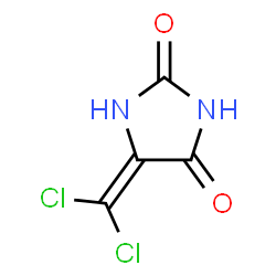 ChemSpider 2D Image | 5-(Dichloromethylene)-2,4-imidazolidinedione | C4H2Cl2N2O2