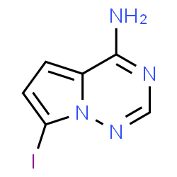 ChemSpider 2D Image | 7-Iodopyrrolo[2,1-f][1,2,4]triazin-4-amine | C6H5IN4