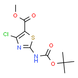 ChemSpider 2D Image | Methyl 4-chloro-2-({[(2-methyl-2-propanyl)oxy]carbonyl}amino)-1,3-thiazole-5-carboxylate | C10H13ClN2O4S