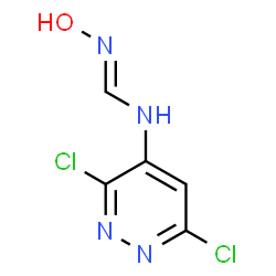 ChemSpider 2D Image | N-(3,6-Dichloro-4-pyridazinyl)-N'-hydroxyimidoformamide | C5H4Cl2N4O