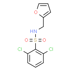 ChemSpider 2D Image | 2,6-Dichloro-N-(2-furylmethyl)benzenesulfonamide | C11H9Cl2NO3S