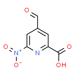 ChemSpider 2D Image | 4-Formyl-6-nitro-2-pyridinecarboxylic acid | C7H4N2O5