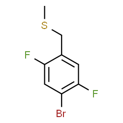 ChemSpider 2D Image | 1-Bromo-2,5-difluoro-4-[(methylsulfanyl)methyl]benzene | C8H7BrF2S