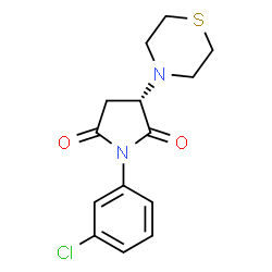 ChemSpider 2D Image | (3S)-1-(3-Chlorophenyl)-3-(4-thiomorpholinyl)-2,5-pyrrolidinedione | C14H15ClN2O2S