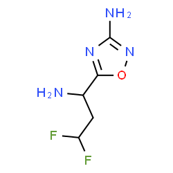 ChemSpider 2D Image | 5-(1-Amino-3,3-difluoropropyl)-1,2,4-oxadiazol-3-amine | C5H8F2N4O