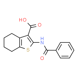 ChemSpider 2D Image | 2-(Benzoylamino)-4,5,6,7-tetrahydro-1-benzothiophene-3-carboxylic acid | C16H15NO3S