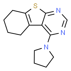 ChemSpider 2D Image | 4-(1-Pyrrolidinyl)-5,6,7,8-tetrahydro[1]benzothieno[2,3-d]pyrimidine | C14H17N3S