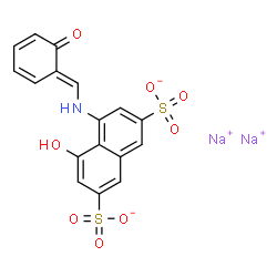ChemSpider 2D Image | Disodium 4-hydroxy-5-{[(E)-(6-oxo-2,4-cyclohexadien-1-ylidene)methyl]amino}-2,7-naphthalenedisulfonate | C17H11NNa2O8S2