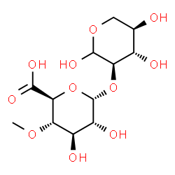 ChemSpider 2D Image | 2-O-(4-O-Methyl-alpha-D-glucopyranuronosyl)-D-xylopyranose | C12H20O11