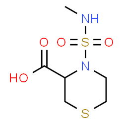ChemSpider 2D Image | 4-(Methylsulfamoyl)-3-thiomorpholinecarboxylic acid | C6H12N2O4S2