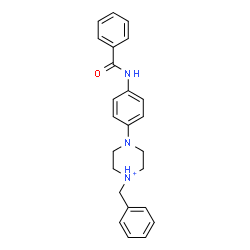 ChemSpider 2D Image | 4-[4-(Benzoylamino)phenyl]-1-benzylpiperazin-1-ium | C24H26N3O