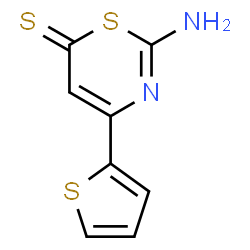 ChemSpider 2D Image | 2-Amino-4-(2-thienyl)-6H-1,3-thiazine-6-thione | C8H6N2S3