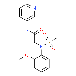 ChemSpider 2D Image | N~2~-(2-Methoxyphenyl)-N~2~-(methylsulfonyl)-N-3-pyridinylglycinamide | C15H17N3O4S