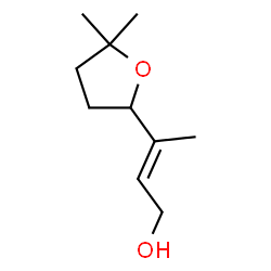 ChemSpider 2D Image | (2E)-3-(5,5-Dimethyltetrahydro-2-furanyl)-2-buten-1-ol | C10H18O2