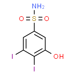 ChemSpider 2D Image | 3-Hydroxy-4,5-diiodobenzenesulfonamide | C6H5I2NO3S
