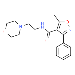ChemSpider 2D Image | 5-methyl-N-(2-morpholinoethyl)-3-phenyl-4-isoxazolecarboxamide | C17H21N3O3