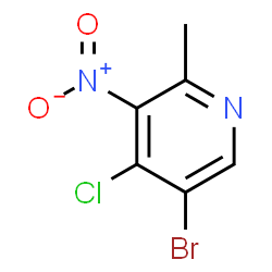 ChemSpider 2D Image | 5-Bromo-4-chloro-2-methyl-3-nitropyridine | C6H4BrClN2O2
