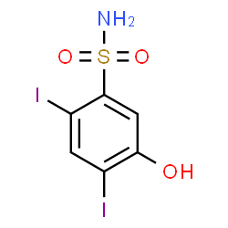 ChemSpider 2D Image | 5-Hydroxy-2,4-diiodobenzenesulfonamide | C6H5I2NO3S