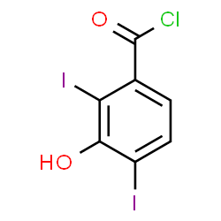 ChemSpider 2D Image | 3-Hydroxy-2,4-diiodobenzoyl chloride | C7H3ClI2O2