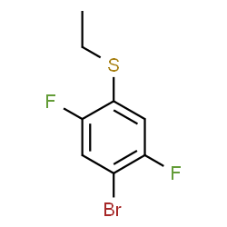 ChemSpider 2D Image | 1-Bromo-4-(ethylsulfanyl)-2,5-difluorobenzene | C8H7BrF2S