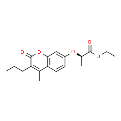 ChemSpider 2D Image | Ethyl (2R)-2-[(4-methyl-2-oxo-3-propyl-2H-chromen-7-yl)oxy]propanoate | C18H22O5