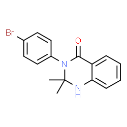 ChemSpider 2D Image | 3-(4-Bromophenyl)-2,2-dimethyl-2,3-dihydro-4(1H)-quinazolinone | C16H15BrN2O