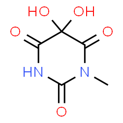 ChemSpider 2D Image | 5,5-Dihydroxy-1-methyl-2,4,6(1H,3H,5H)-pyrimidinetrione | C5H6N2O5