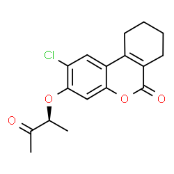 ChemSpider 2D Image | 2-Chloro-3-{[(2S)-3-oxo-2-butanyl]oxy}-7,8,9,10-tetrahydro-6H-benzo[c]chromen-6-one | C17H17ClO4