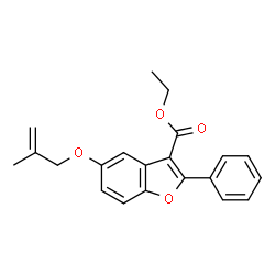 ChemSpider 2D Image | Ethyl 5-[(2-methyl-2-propen-1-yl)oxy]-2-phenyl-1-benzofuran-3-carboxylate | C21H20O4