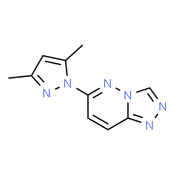 ChemSpider 2D Image | 6-(3,5-Dimethyl-pyrazol-1-yl)-[1,2,4]triazolo[4,3-b]pyridazine | C10H10N6
