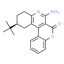 ChemSpider 2D Image | (11S)-7-Amino-11-(2-methyl-2-propanyl)-9,10,11,12-tetrahydro-6H-chromeno[3,4-c]quinolin-6-one | C20H22N2O2