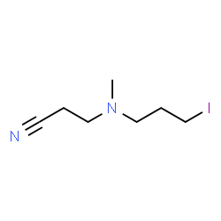 ChemSpider 2D Image | 3-[(3-Iodopropyl)(methyl)amino]propanenitrile | C7H13IN2