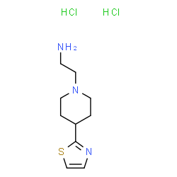 ChemSpider 2D Image | 2-[4-(1,3-Thiazol-2-yl)-1-piperidinyl]ethanamine dihydrochloride | C10H19Cl2N3S