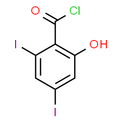 ChemSpider 2D Image | 2-Hydroxy-4,6-diiodobenzoyl chloride | C7H3ClI2O2