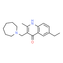 ChemSpider 2D Image | 3-(Azepan-1-ylmethyl)-6-ethyl-2-methylquinolin-4-ol | C19H26N2O