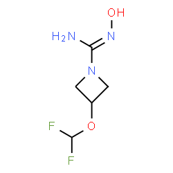 ChemSpider 2D Image | 3-(Difluoromethoxy)-N'-hydroxy-1-azetidinecarboximidamide | C5H9F2N3O2