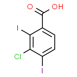 ChemSpider 2D Image | 3-Chloro-2,4-diiodobenzoic acid | C7H3ClI2O2