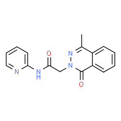 ChemSpider 2D Image | 2-(4-METHYL-1-OXOPHTHALAZIN-2-YL)-N-(PYRIDIN-2-YL)ACETAMIDE | C16H14N4O2