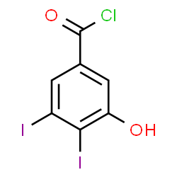 ChemSpider 2D Image | 3-Hydroxy-4,5-diiodobenzoyl chloride | C7H3ClI2O2