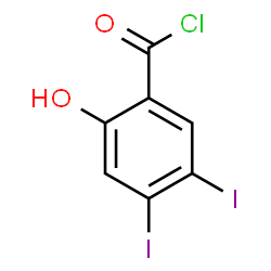 ChemSpider 2D Image | 2-Hydroxy-4,5-diiodobenzoyl chloride | C7H3ClI2O2