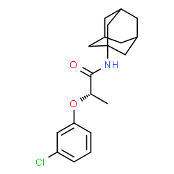 ChemSpider 2D Image | (2S)-N-(Adamantan-1-yl)-2-(3-chlorophenoxy)propanamide | C19H24ClNO2