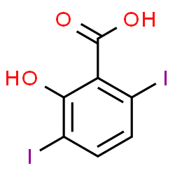 ChemSpider 2D Image | 2-Hydroxy-3,6-diiodobenzoic acid | C7H4I2O3