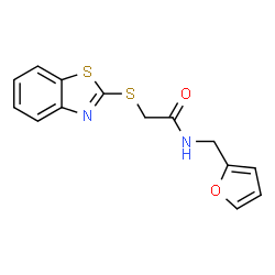 ChemSpider 2D Image | 2-(1,3-Benzothiazol-2-ylsulfanyl)-N-(2-furylmethyl)acetamide | C14H12N2O2S2