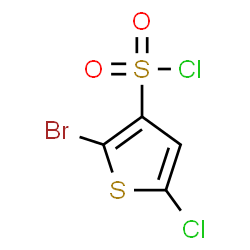 ChemSpider 2D Image | 2-Bromo-5-chloro-3-thiophenesulfonyl chloride | C4HBrCl2O2S2