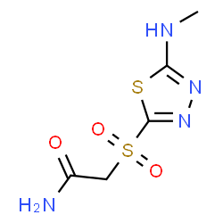 ChemSpider 2D Image | 2-{[5-(Methylamino)-1,3,4-thiadiazol-2-yl]sulfonyl}acetamide | C5H8N4O3S2