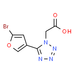 ChemSpider 2D Image | [5-(5-Bromo-3-furyl)-1H-tetrazol-1-yl]acetic acid | C7H5BrN4O3